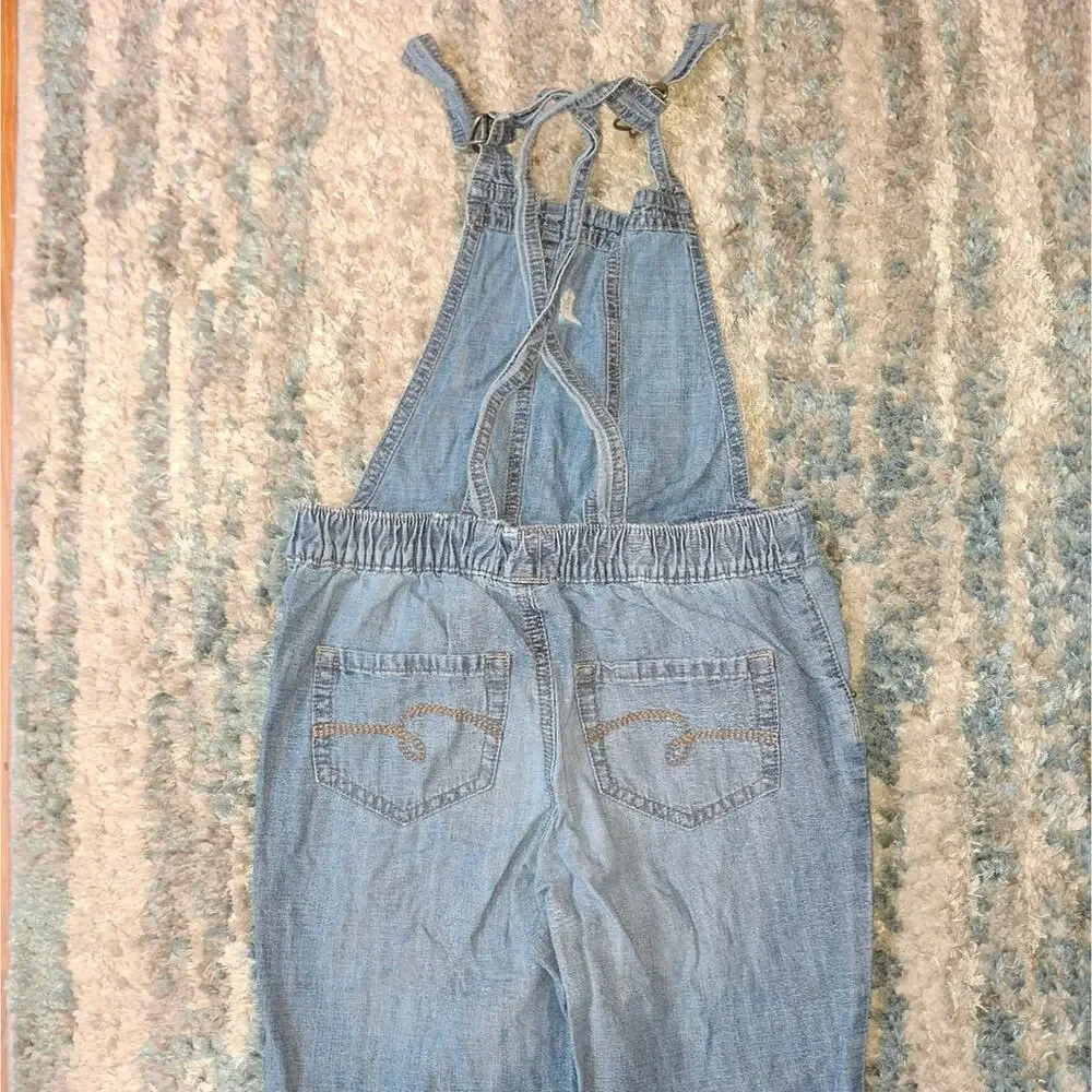 Justice Size 12 Girls Distressed Overalls EUC